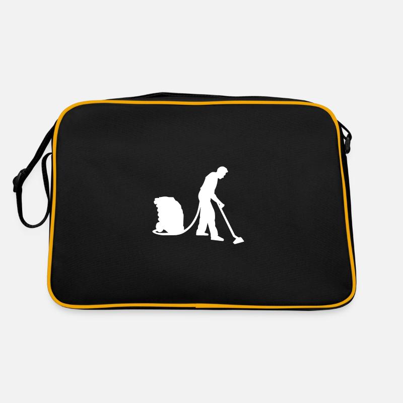 Hausmann der gerne Staubsaugen tut Staubsauger - Retro Tasche - Schwarz/Gold
