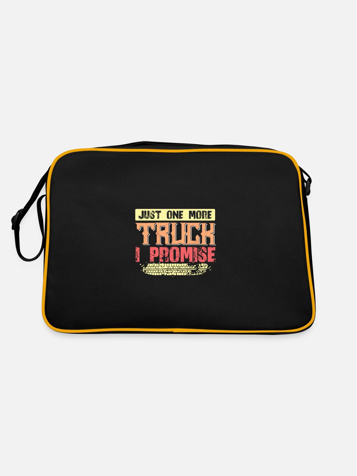 Trucker Cool Saying - Retro Bag - black/gold - Back