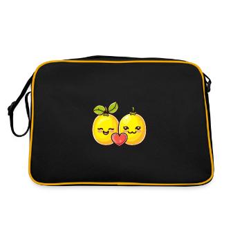 Couple de citron amour coeur Saint-Valentin - Sac Retro - noir/or - Dos