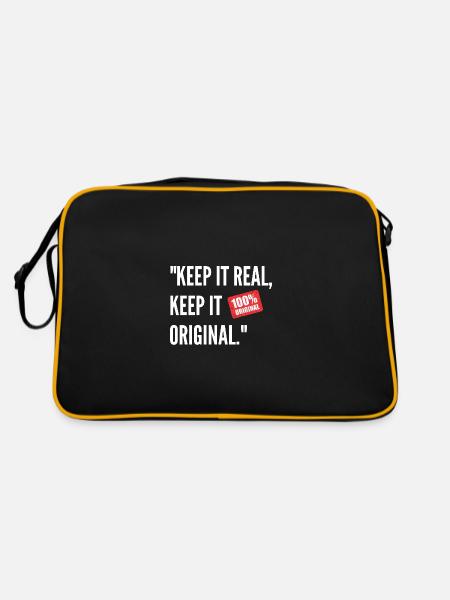 Wisdom Sayings Real and Simply Original - Retro Bag - black/gold - Back