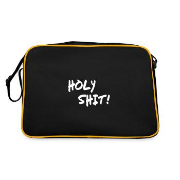 Holy Shit! - Retro Tasche - Schwarz/Gold - Hinten