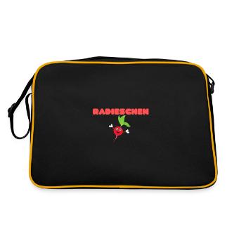 Radieschen - Retro Tasche - Schwarz/Gold - Hinten