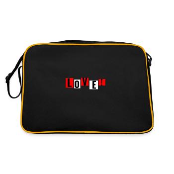 amour, lettrage d’amour en lettres majuscules. Fou - Sac Retro - noir/or - Dos