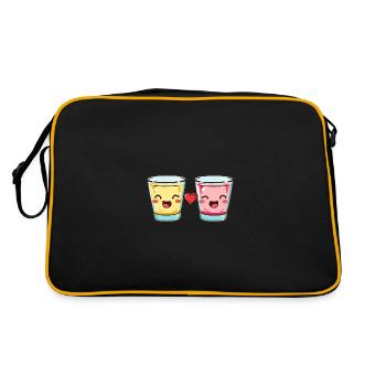 Tequila Shots Short Couple Heart Comic - Retro Bag - black/gold - Back