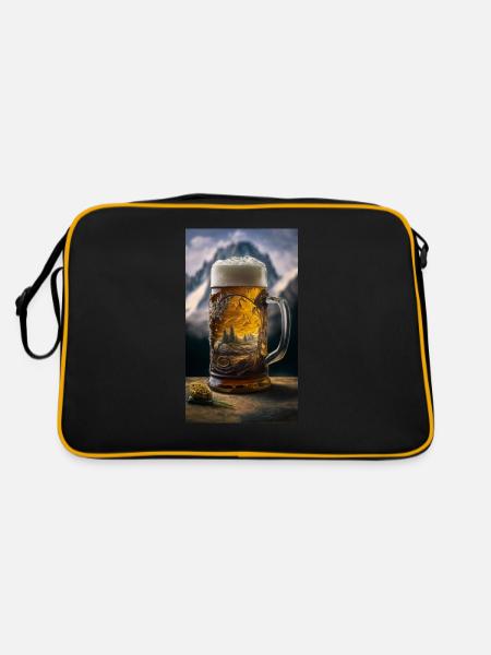 Mass Bier - Retro Tasche - Schwarz/Gold - Hinten