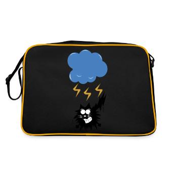 CAT STRUCK BY LIGHTNING - Retro Tasche - Schwarz/Gold - Hinten