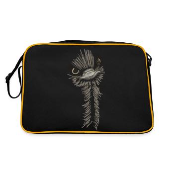 Ostrich wild animal - Retro Bag - black/gold - Back