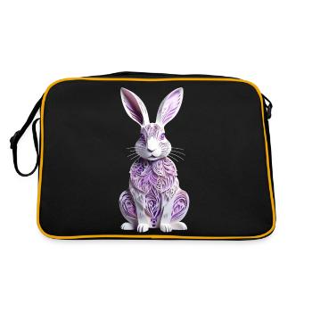 Bunny - Easter Bunny in Silhouette - Retro Bag - black/gold - Back