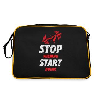 ARRÊTER DE SOUHAIT COMMENCER - Sac Retro - noir/or - Dos