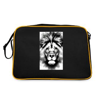 Lion noir et blanc - Sac Retro - noir/or - Dos
