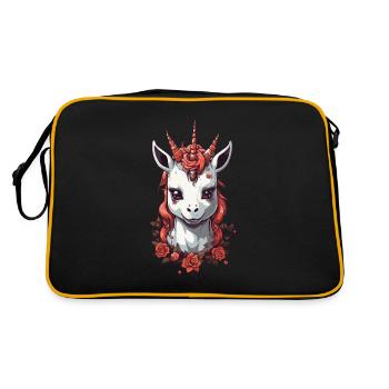 Halloween Unicorn Devil Cute October Design - Retro Bag - black/gold - Back
