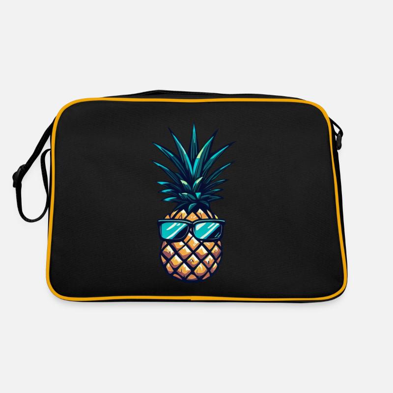 Cool pineapple with sunglasses Retro Bag