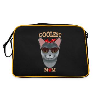 Chat bleu russe Maman I Chat le plus cool Maman I Russe - Sac Retro - noir/or - Dos
