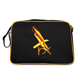Yellow Red Abstract : Cadeau de connaisseur d’art - Sac Retro - noir/or - Dos
