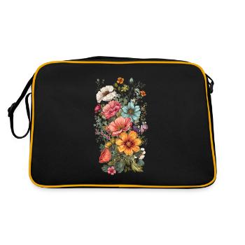 Magnifique bouquet d’herbier de fleurs bohèmes - Sac Retro - noir/or - Dos