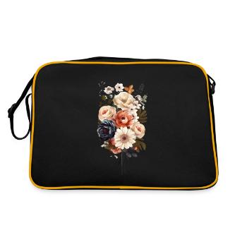 Magnifique pastel d’herbier de fleurs bohèmes - Sac Retro - noir/or - Dos