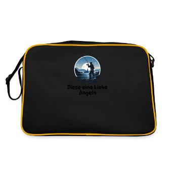 Celui-ci aime la pêche, la pêche, le pêcheur, le pêcheur - Sac Retro - noir/or - Dos