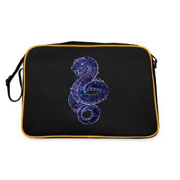Cool Galaxy Schange Reptil Galaxytier Sternzeichen - Retro Tasche - Schwarz/Gold - Hinten