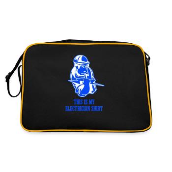 Elektriker ironisches Zitat Elektroarbeiter - Retro Tasche - Schwarz/Gold - Hinten
