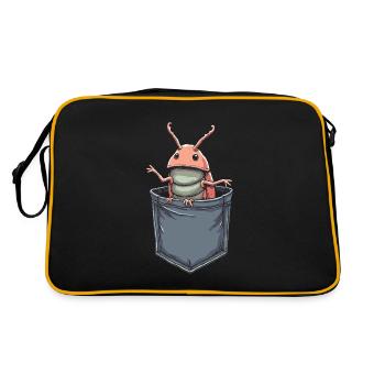 Pill Bug Graphic for Entomologist Insect Rollie Po - Retro Tasche - Schwarz/Gold - Hinten