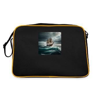 Piratenschiff - Retro Tasche - Schwarz/Gold - Hinten