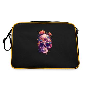 Crâne mort avec des lunettes de soleil à la mode - Sac Retro - noir/or - Dos