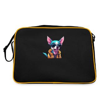 TechTails // Cyberpunk Dog - Retro Bag - black/gold - Back