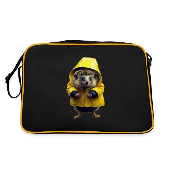 Is this bad weather, thinks the hedgehog - Retro Bag - black/gold - Back