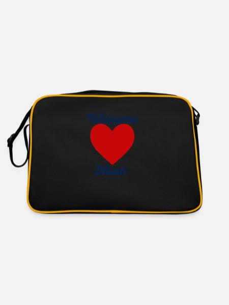 Noahwillkommen - Retro Tasche - Schwarz/Gold - Hinten
