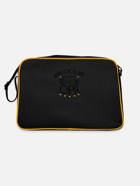 Opa - Retro Tasche - Schwarz/Gold - Hinten