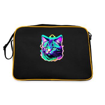 colorful cat - Retro Bag - black/gold - Back