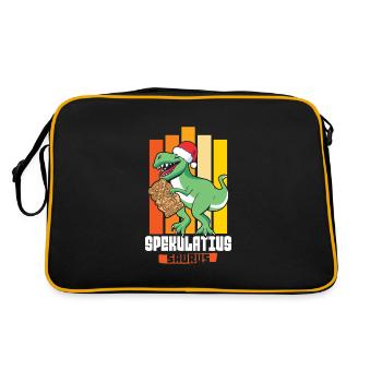 Spekulatius Saurus - Retro Tasche - Schwarz/Gold - Hinten