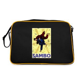 Sambo Russland Kampfsport UdSSR Sportart - Retro Tasche - Schwarz/Gold - Hinten