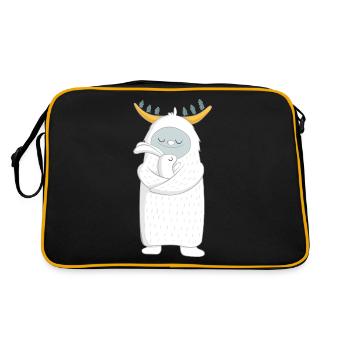 Yeti with in his arms - Retro Bag - black/gold - Back