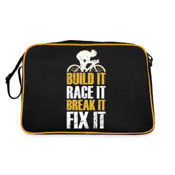 Cycling Road Bike Bicycle Gravel Time Trial Bike - Retro Bag - black/gold - Back