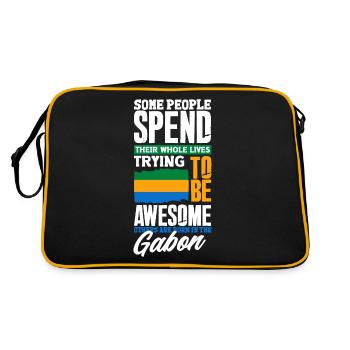 Gabonese Gabon Gabonese Flag Funny Quote - Retro Bag - black/gold - Back