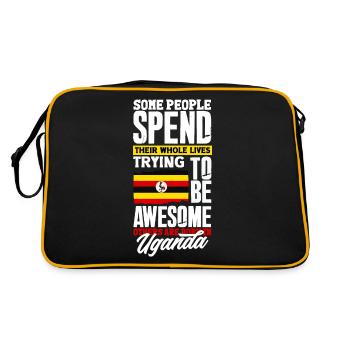 Ugandan Uganda Ugandan Flag Quote - Retro Bag - black/gold - Back