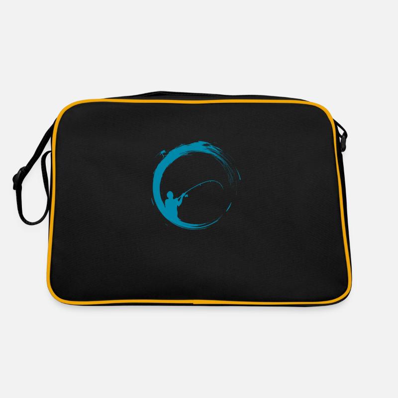 Angler - Retro Tasche - Schwarz/Gold