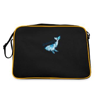 Galapagos-Inseln Wal - Retro Tasche - Schwarz/Gold - Hinten