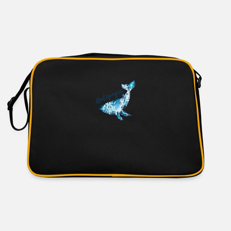 Galapagos-Inseln Wal - Retro Tasche - Schwarz/Gold
