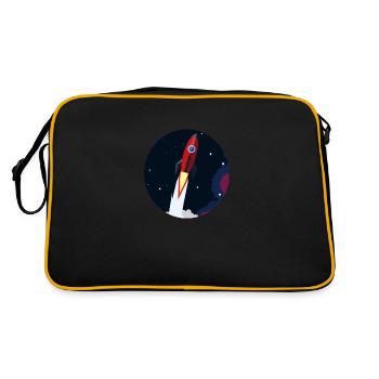 Rocket Go - Retro Tasche - Schwarz/Gold - Hinten