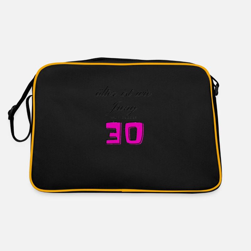 30. Geburtstag - Retro Tasche - Schwarz/Gold