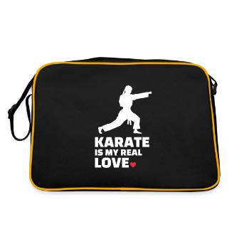 Ich Liebe Karate - Retro Tasche - Schwarz/Gold - Hinten