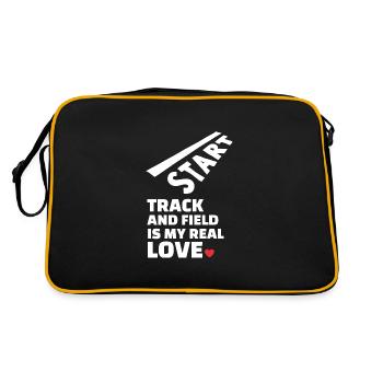 Ich Liebe Leichtathletik - Retro Tasche - Schwarz/Gold - Hinten