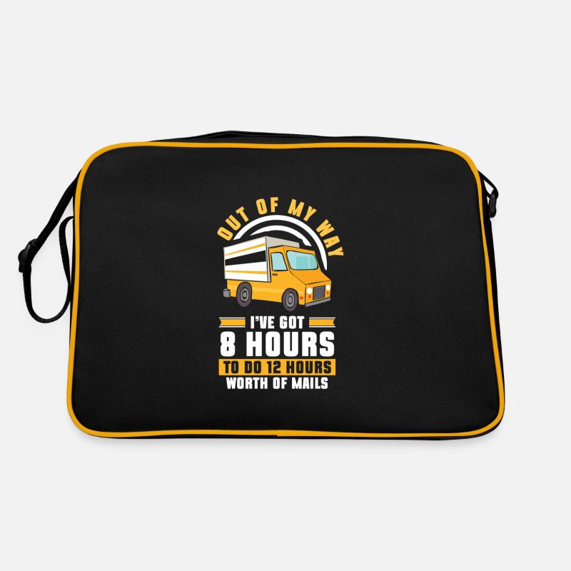 Briefträger Postmann Pakete Kurierdienst - Retro Tasche - Schwarz/Gold