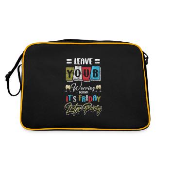 Feier Geburtstag Bier Abfeiern - Retro Tasche - Schwarz/Gold - Hinten