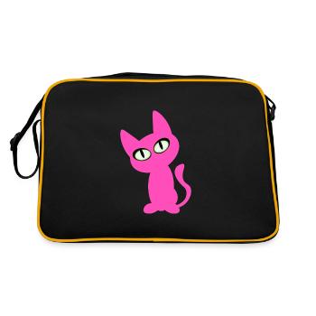 t-shirt chat rose rose gueule de bois chat chats rose - Sac Retro - noir/or - Dos
