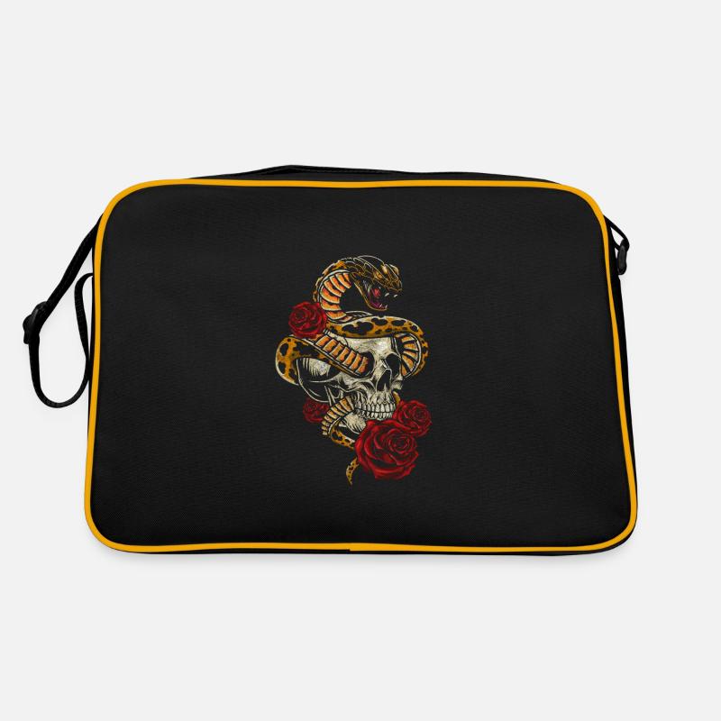 Skull Hardrock Biker - Sac Retro - noir/or