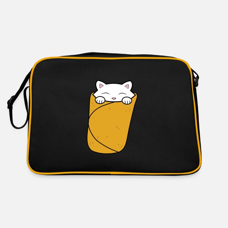 Purrito, cute cat burrito. Retro Bag