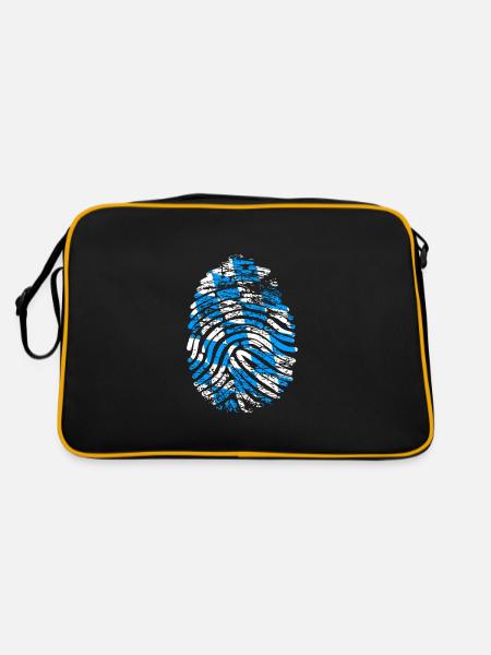 DNA Fingeradruck Bavière - Sac Retro - noir/or - Dos